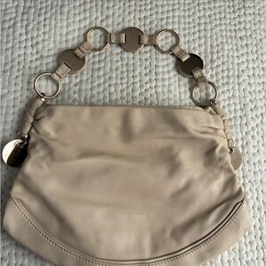 Yves Saint Laurent Cream Leather Shoulder Bag